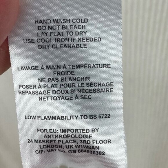 Anthropologie Chrissy Tunic White Velvet Graham Size Medium Long Sleeve Boho M - Picture 8 of 10